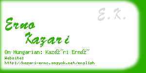 erno kazari business card